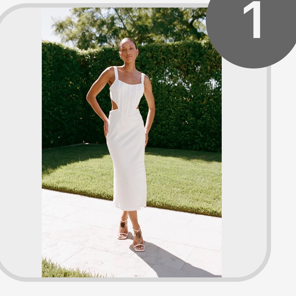 Sabo Skirt White Mesh Feliz Midi Dress